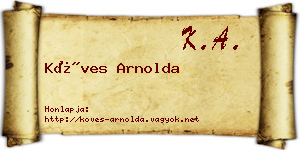 Köves Arnolda névjegykártya